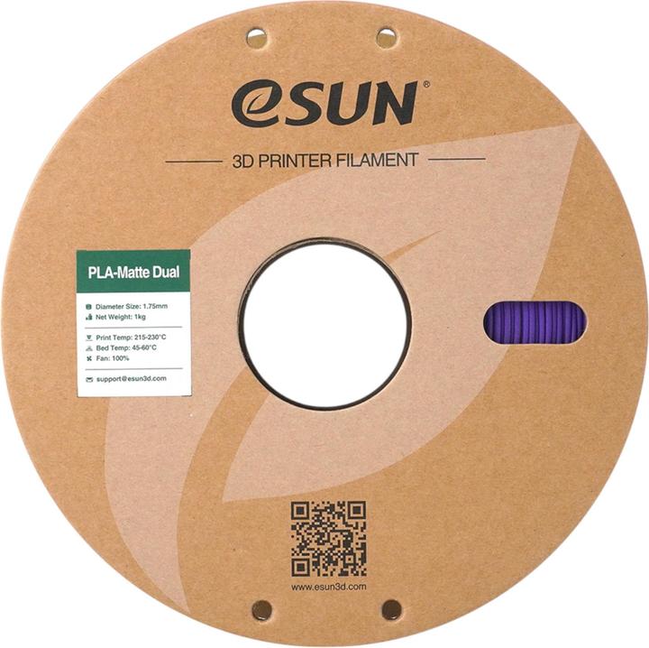 Produktbild eSUN PLA MATTE DUAL 1,75mm GREEN PURPLE 1kg (PLA, 1.75 mm, 1000 g, Mehrfarbig)