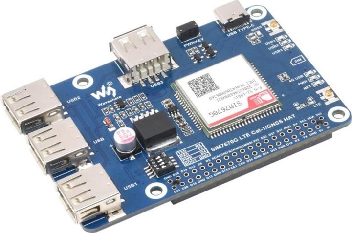 Produktbild WaveShare SIM7670G 4G LTE/GPS HAT für Raspberry Pi
