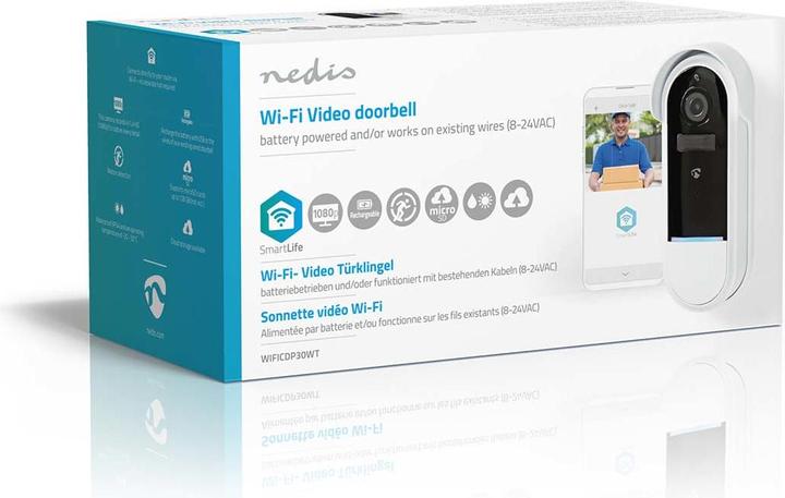Produktbild Nedis SmartLife Video-Türsprechanlage | Wi-Fi | Batteriebetrieben / Trafo | Android™ / IOS | Full H (Kabellos)