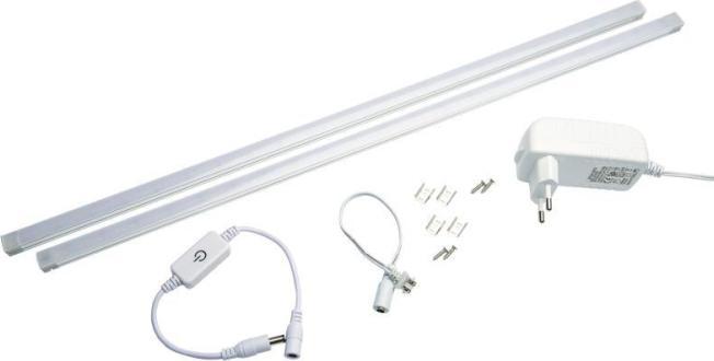 Produktbild Rutec Tara Starterset inkl Dimmschalter 2x88071 3000K 734lm IP40 inkl Zubehör (Weiss, 50 cm, Indoor)