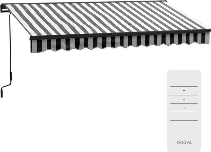 Produktbild Swisshandel24 Balkonmarkise, 350x250x150cm, UV30+ beständig, mit Fernbedienung, Handkurbel, Verstellbare Kassetten (2.50 m)