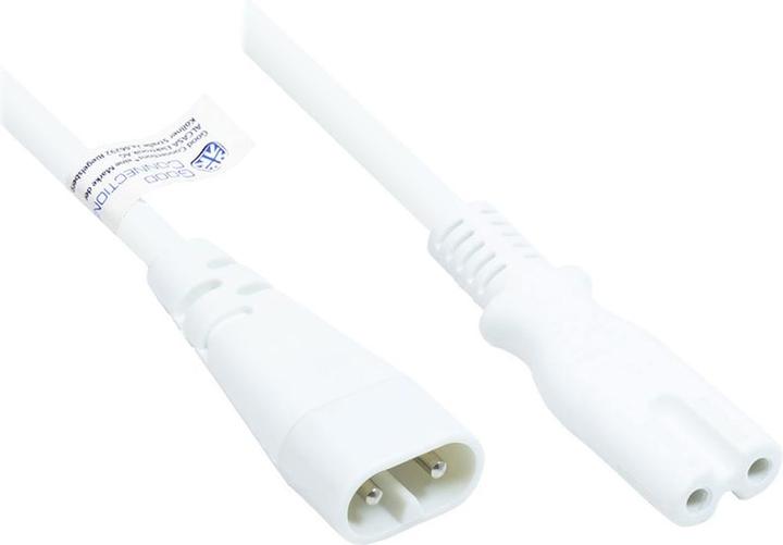 Image du produit Good Connections Rallonge Euro C8 mâle (droit) vers C7/Euro 8 femelle (droit), blanc, 0,75 mm², 2 m, ®. (2 m)