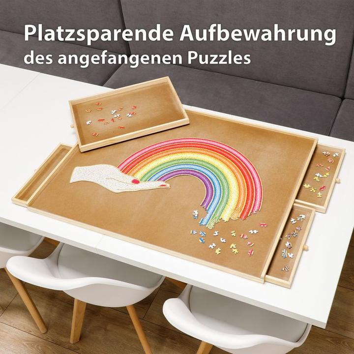 Produktbild Hermex Puzzlebrett mit Auszügen Puzzletafel Puzzleunterlage (1000 Teile)