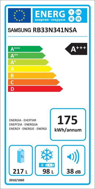 Energy Label Samsung Rb33n341msa/Ws (315 l)