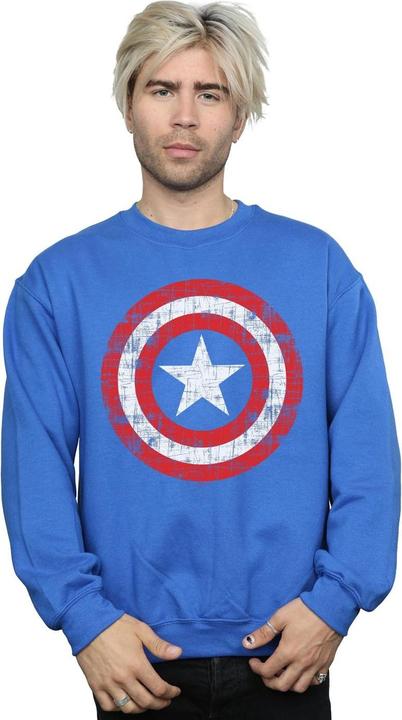 Produktbild Avengers Captain America Scratched Shield Sweatshirt (L)