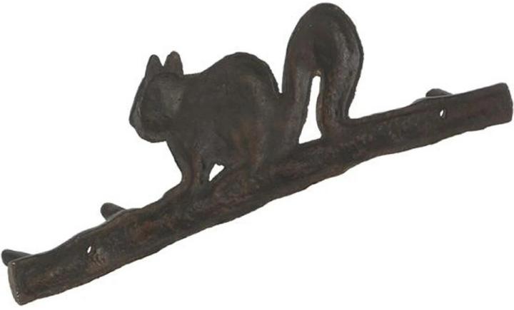 Immagine prodotto Esschert Design Gancio da parete Scoiattolo su ramo marrone scuro, 36,4 x 10,7 cm