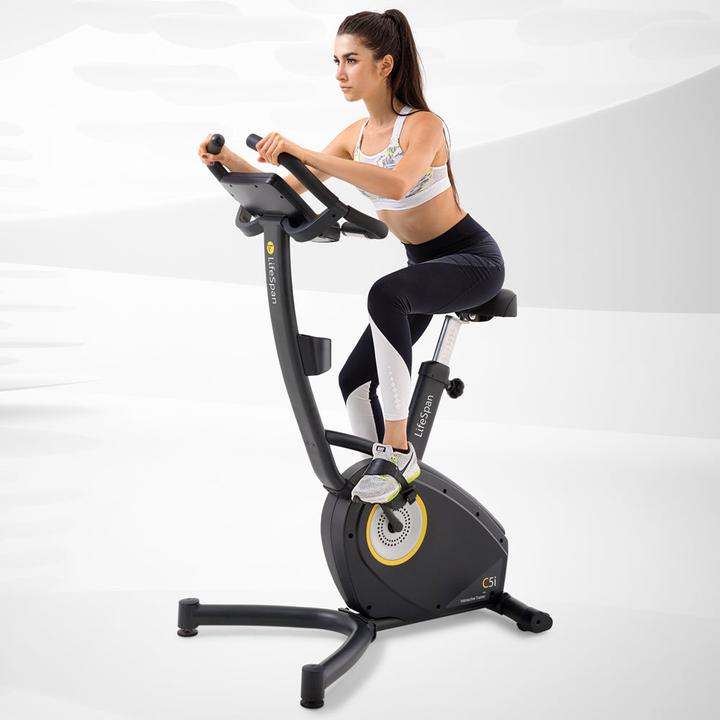 Actual product image Lifespan Europe Semi-professional bike "Hometrainer Upright Bike C5i Self-Generating" LifeSpan Fitness