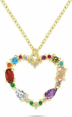 Produktbild Brilio Silver - Beautiful silver heart necklace with colored zircons NCL178W