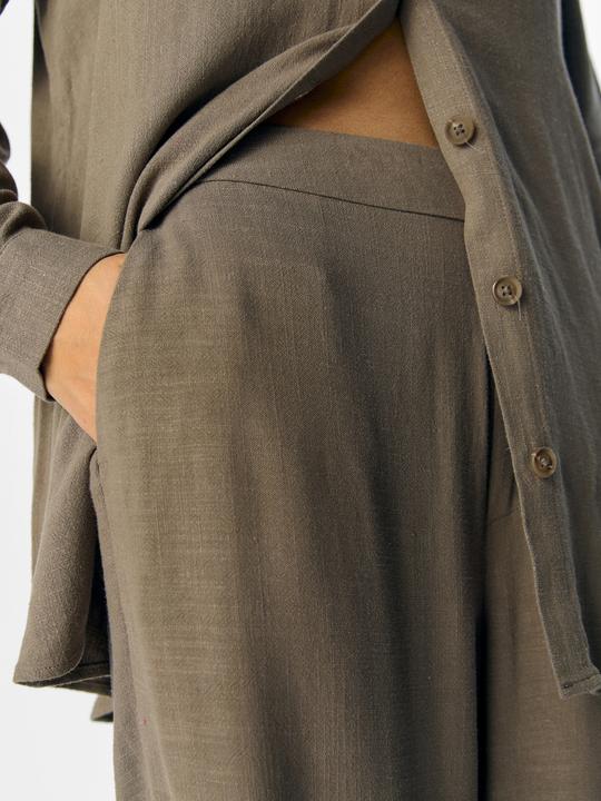 Image du produit Object Leinenmix Hose mit weitem Bein (42)