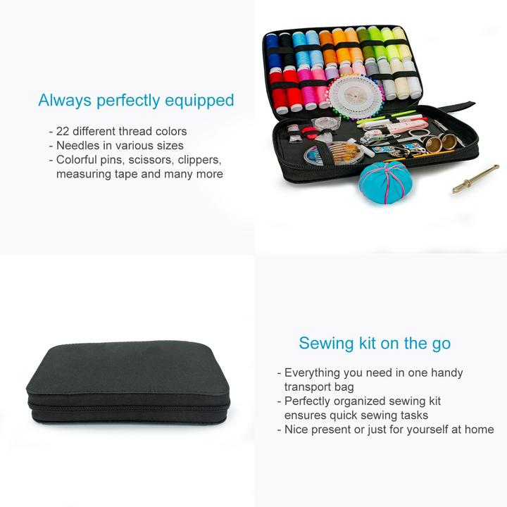 Immagine prodotto Intirilife Kit da cucito da 126 pezzi di colore nero con dimensioni di 14,5 x 21,5 x 3,6 cm
