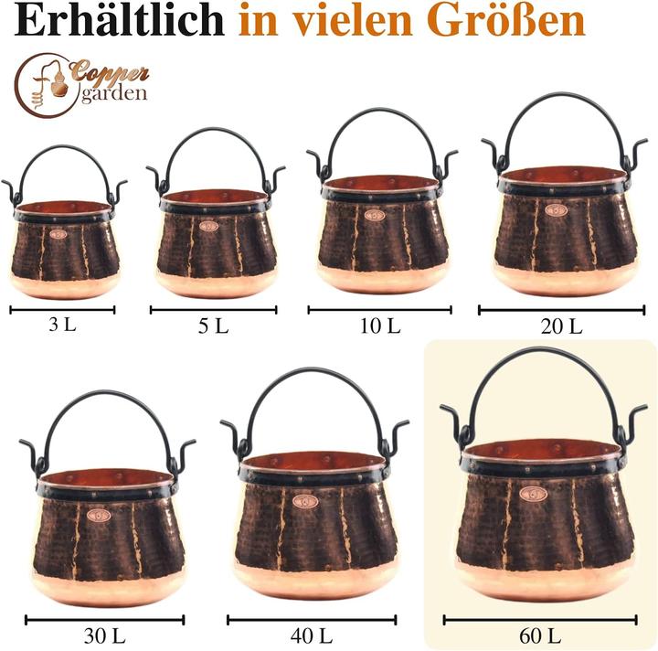 Produktbild Copper Garden Kupferkessel 60 L mit Henkel