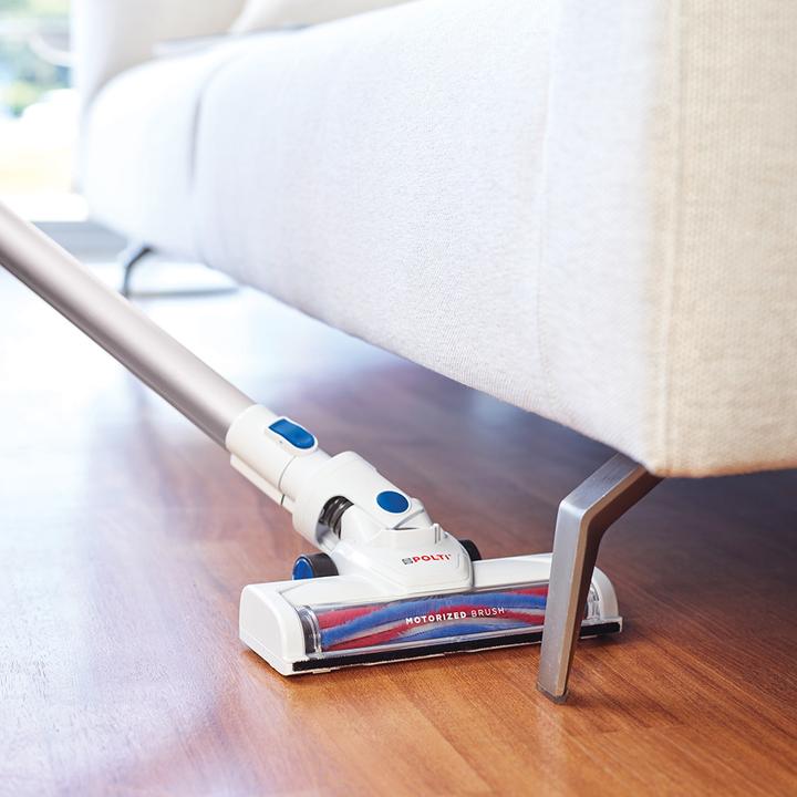 Actual product image Polti PBEU0116 FORZASPIRA SLIM SR90B Rechargeable 2-in-1 cordless electric vacuum, White/Blue