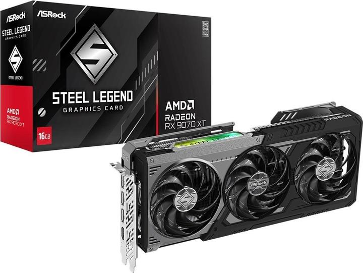 Image du produit AsRock Radeon RX 9070 XT Steel Legend Dark (16 Go)