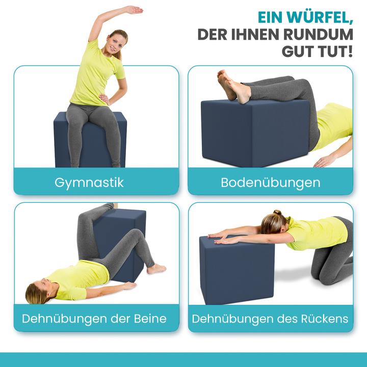 Produktbild Aktivshop Bandscheibenwürfel, Stufenlagerungswürfel zur Stufenlagerung, Stufenbett mit Bezug, Fitness Würfel