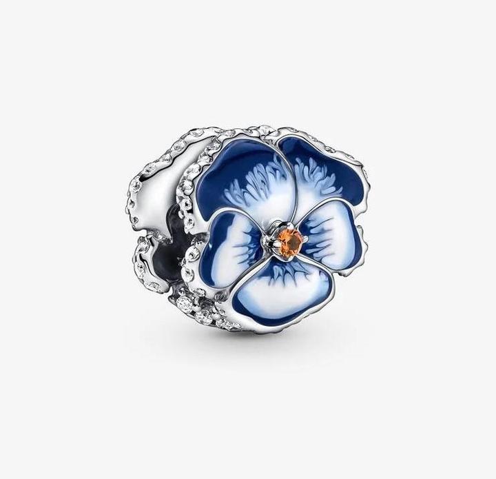 Produktbild Pandora Charm blaue Stiefmütterchenblüte (1.18 cm, Sterling-Silber, Emaille)