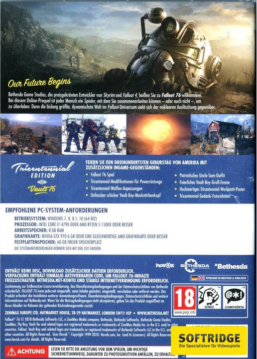 Actual product image Bethesda Fallout 76 - Tricentennial Edition (PC, DE)