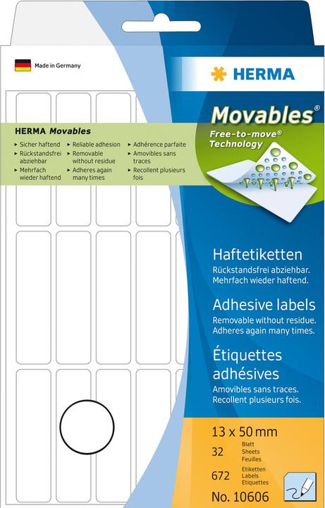 Actual product image HERMA Removable multi-purpose labels