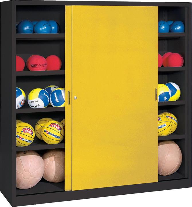 Image du produit C+P Armoire pour balles (hxlxp : 195x120x50 cm, avec portes coulissantes en tôle pleine, type 4)