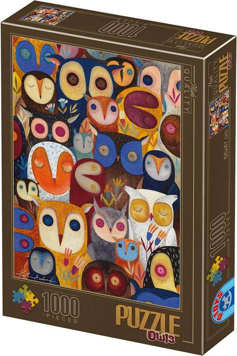Image du produit D-Toys Puzzle 1000 Andrea Kutri, Collage - Hiboux (1000 pièces)