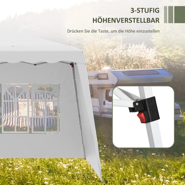 Immagine prodotto Outsunny Padiglione con 2 pareti laterali e regolazione individuale dell'altezza (240 cm, 240 cm)