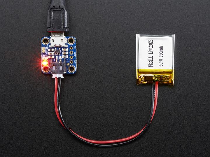 Produktbild Adafruit Micro Lipo w/MicroUSB LiIon/LiPoly (Batteriefach, Diverse)