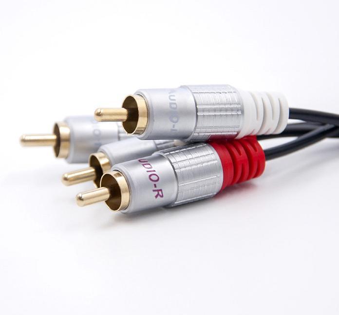 Actual product image Qoltec 52335, 2 x RCA, Male, 2 x RCA, Male, 0.5 m, Black (0.50 m)