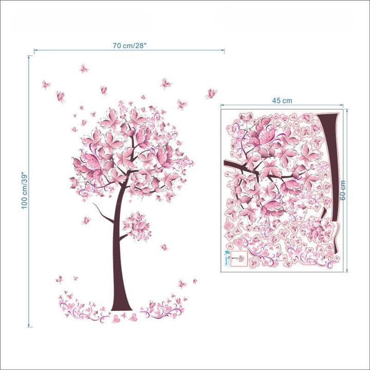 Produktbild Cover-Discount Wandsticker Tattoo Aufkleber Baum rosa