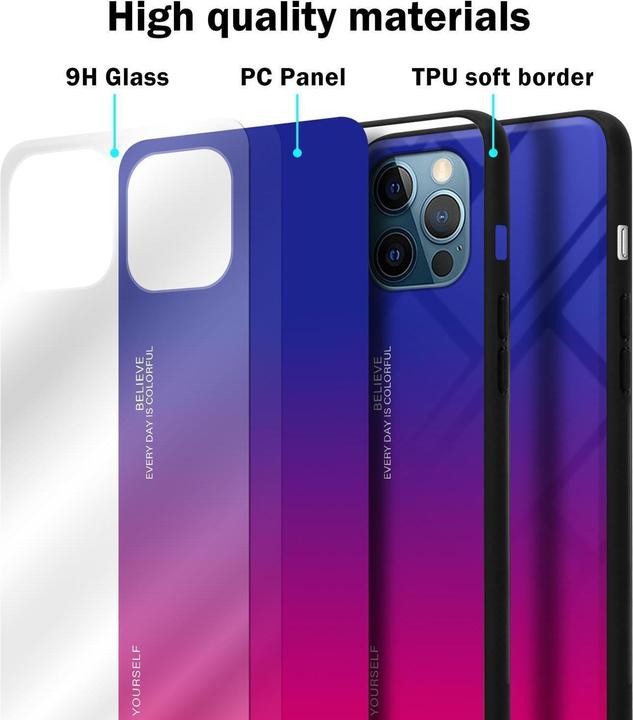 Produktbild Cadorabo TPU 2 Farben Glas Cover (Apple iPhone 12 Pro Max)