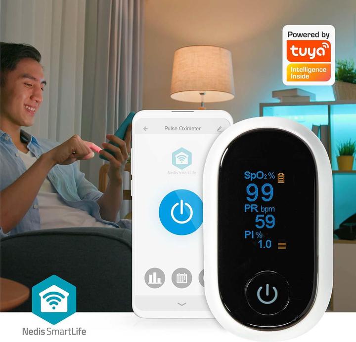Produktbild Nedis SmartLife Pulsoximeter | Bluetooth | OLED-Anzeige | Akustischer Alarm / Anti-Bewegungsstörunge