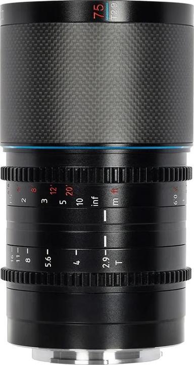 Actual product image Sirui Saturn 75mm T2.9 1.6x L75B Carbon Fibre Full-frame Anamorphic L Mount (Blue Flare) (L-Mount, full size)