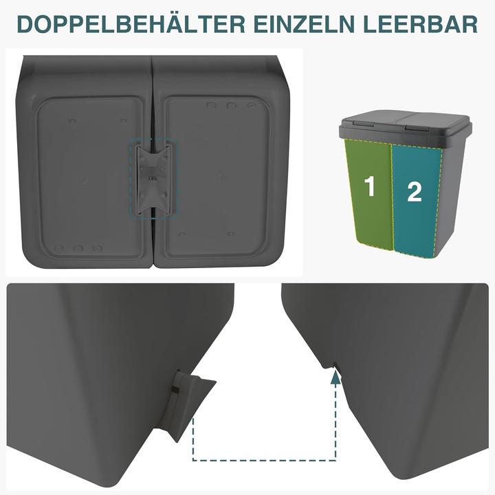 Produktbild Ribelli Duo Müllbehälter, Anthrazit (50 l)