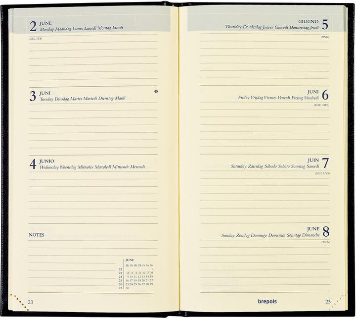 Image du produit Brepols Agenda Interplan Toile O. 23 620659960 ass., 1W/2S, 9x16cm (90 x 160 mm, Allemand, Néerlandais)