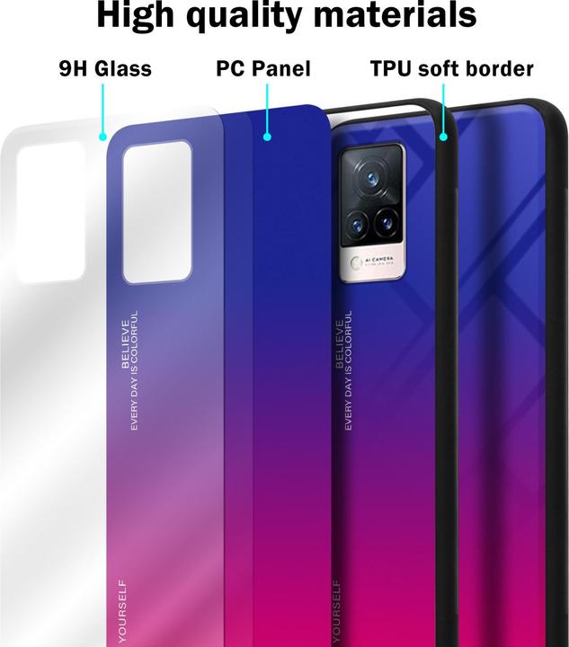 Actual product image Cadorabo TPU 2 colors glass envelope (Vivo V21)
