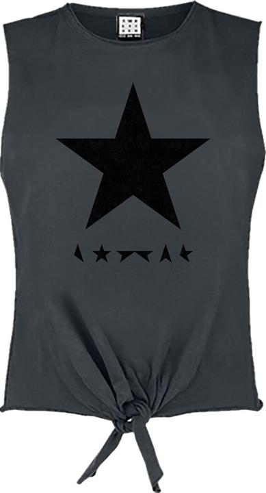 Actual product image Amplified Womens/Ladies Black Star David Bowie Sleeveless Tank Top (L)