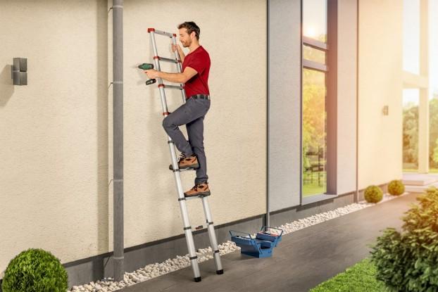 Produktbild Hailo FlexLine, Alu-Sicherheits-Teleskopleiter, 11 Sprossen (Anlegeleiter, 99 cm)