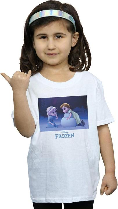 Actual product image Disney Girls Frozen Build A Snowman Cotton T-Shirt (116)