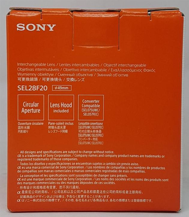 Produktbild Sony FE 28mm f/2 (Sony E, APS-C / DX, Vollformat)