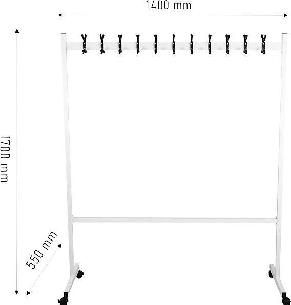 Produktbild eurokraft basic Garderobenständer, mobil, HxT 1700x550 mm, 2x11 Haken
