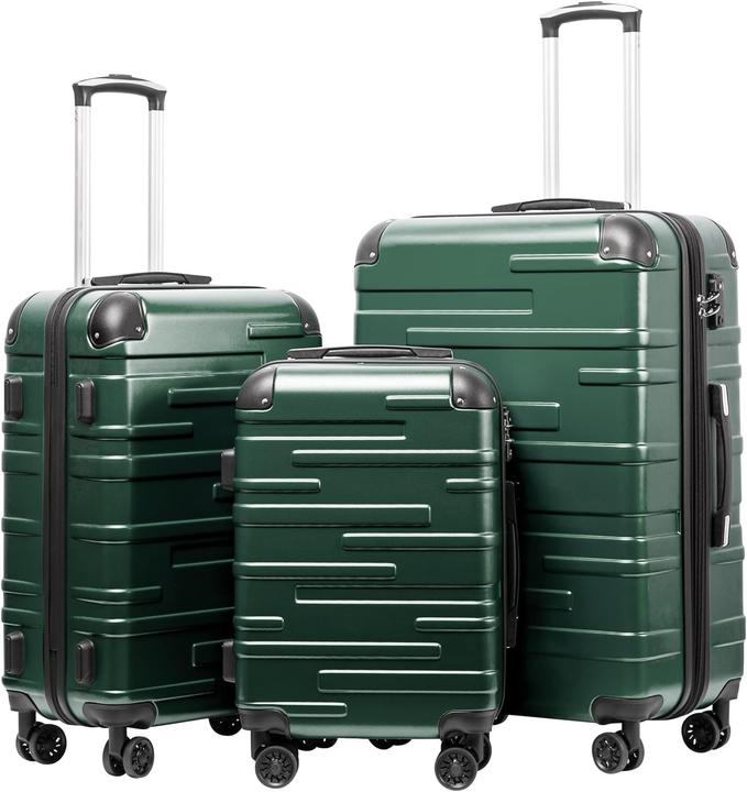 Image du produit Coolife 3-teiliges Hartschalen Koffer-Set (93 l, Bagage à main (jusqu'à 50l), M (50 - 90l), L (90 - 115l))