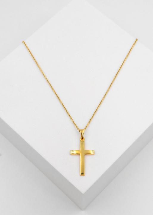 Actual product image Muau Pendant cross yellow gold 750, 26x12mm (750/18K yellow gold)