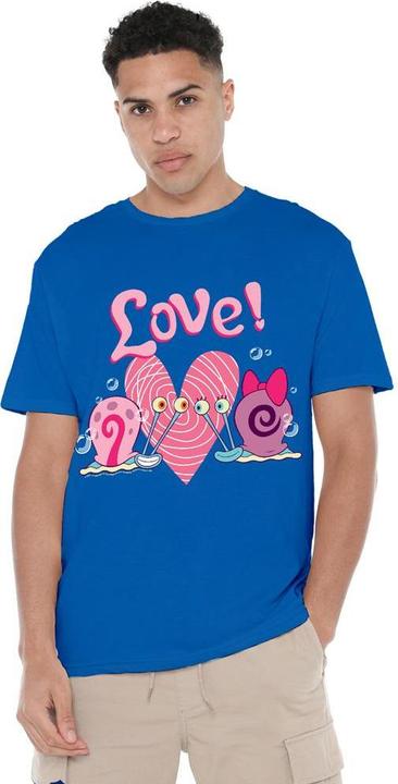 Actual product image Spongebob Squarepants Mens Valentine's Love Gary & Snellie T-Shirt (XXL)