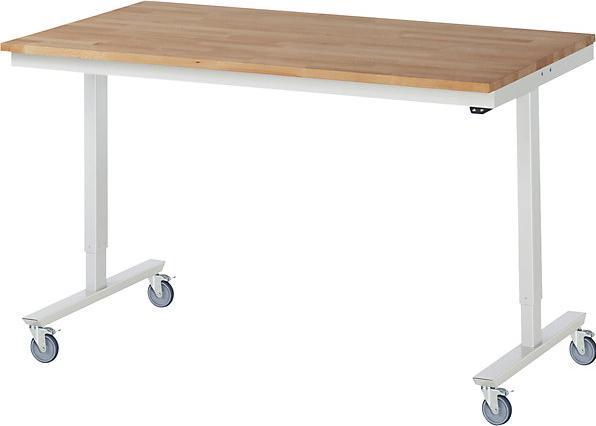 Immagine prodotto RAU Tavolo da lavoro regolabile elettricamente in altezza, mobile, faggio massello (150 cm, 80 cm)
