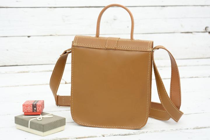 Immagine prodotto Only-Bags.Store Borsa messenger in pelle marrone chiaro caramello Borsa business, borsa a tracolla in pelle con