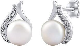 Actual product image Silvego Niale Sterling Silver Earrings with Real Pearl and Brilliance Zirconia LPS19104EW