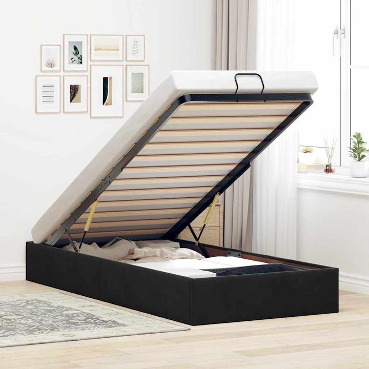 Produktbild VidaXL Ottoman-Bett ohne Matratze Schwarz 90x190 cm Samt (90 x 190 cm)
