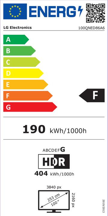 Energie-Label LG 100QNED86A6 (100", QNED86, QNED, 4K, 2025)