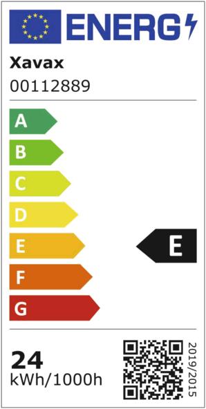 Energie-Label Xavax LED-Lampe, G13, 2880lm ersetzt 58W, Röhrenlampe T8, 150cm, Tageslicht, Glas (G13, 24 W, 2880 lm, 1 x, E)