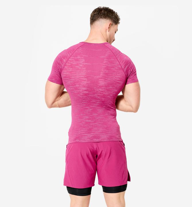 Actual product image Domyos Kompressionsshirt Herren atmungsaktiv Rundhals - lila (S)