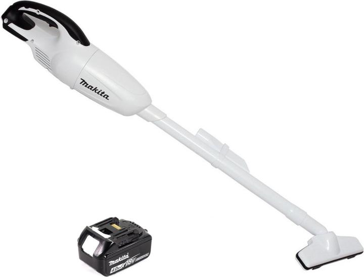 Actual product image Makita DCL 180 M1 W 18 V Li-Ion battery vacuum cleaner white + 1 x 4.0 Ah battery - without charger