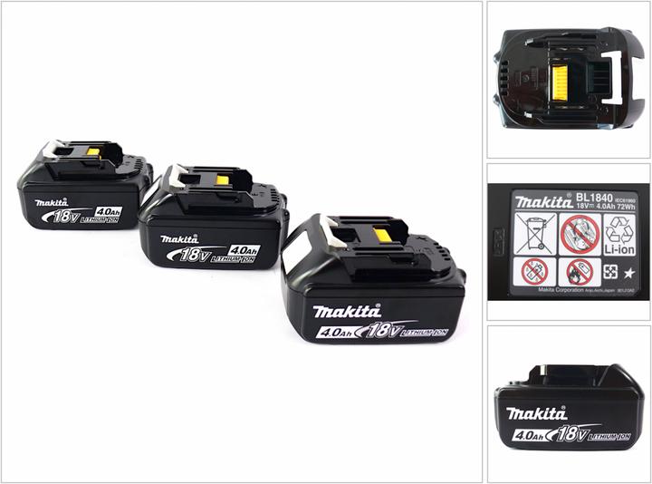 Actual product image Makita BL 1840 B 18 V - 4.0 Ah Li-Ion battery 3-pack (18 V)
